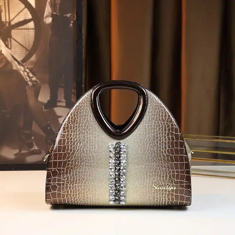 Shoulder Bag with Polyester Lining PU Material